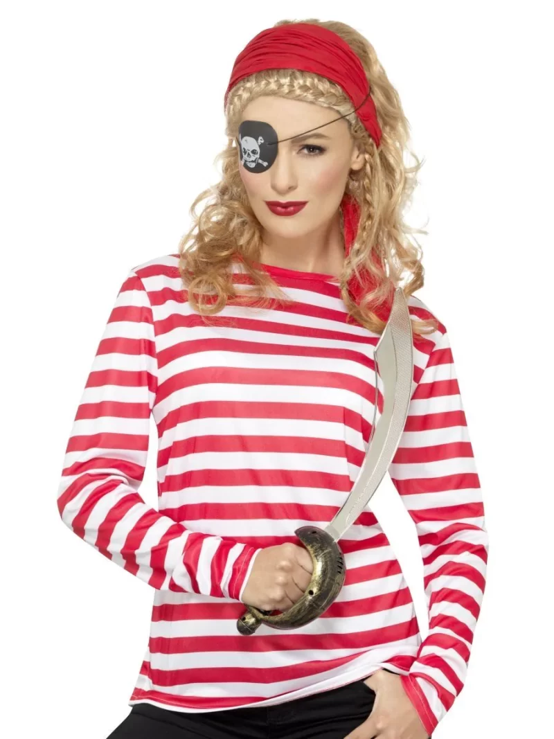 Stripy T-Shirt, (Wally) Red Unisex Fancy Dress Costume - Image 4