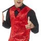 Sequin Waistcoat Red Men's Fancy Dress Costume