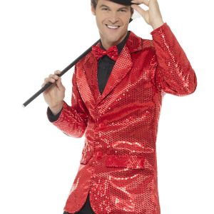 Sequin Jacket Red Men's Fancy Dress Costume