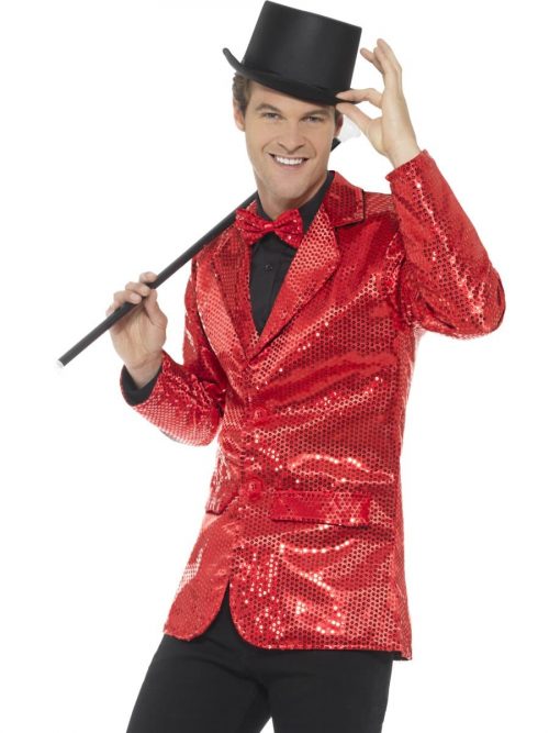 Sequin Jacket Red Men's Fancy Dress Costume