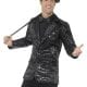 Sequin Jacket Black Men's Fancy Dress Costume