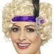 Purple Satin Charleston Headband, with Feather & Jewel Detail