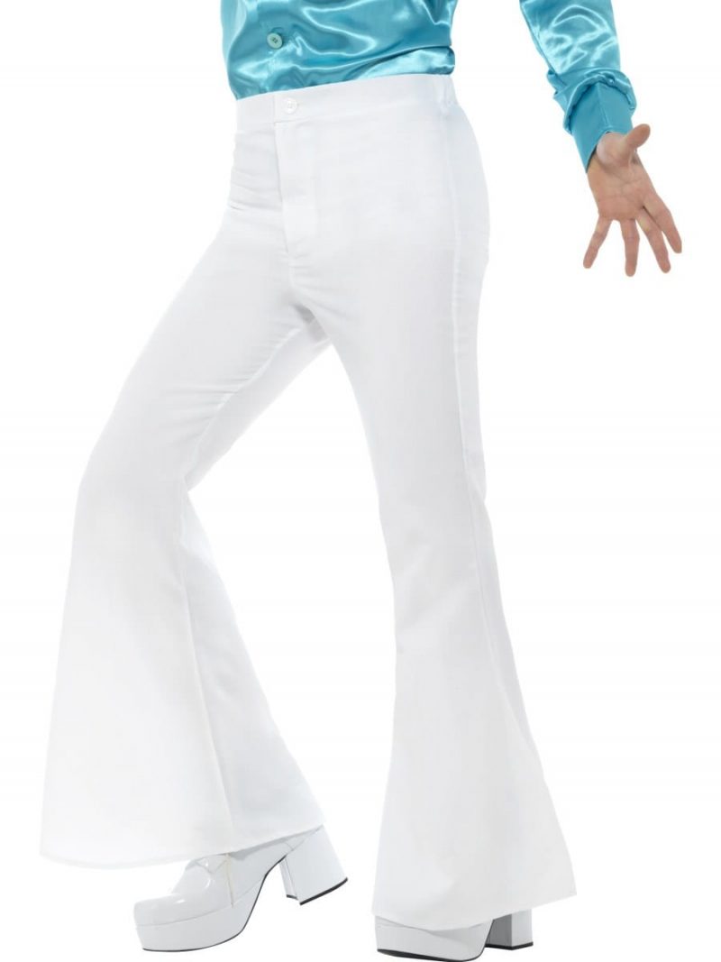 White Flared Trousers Men's Fancy Dress Costume