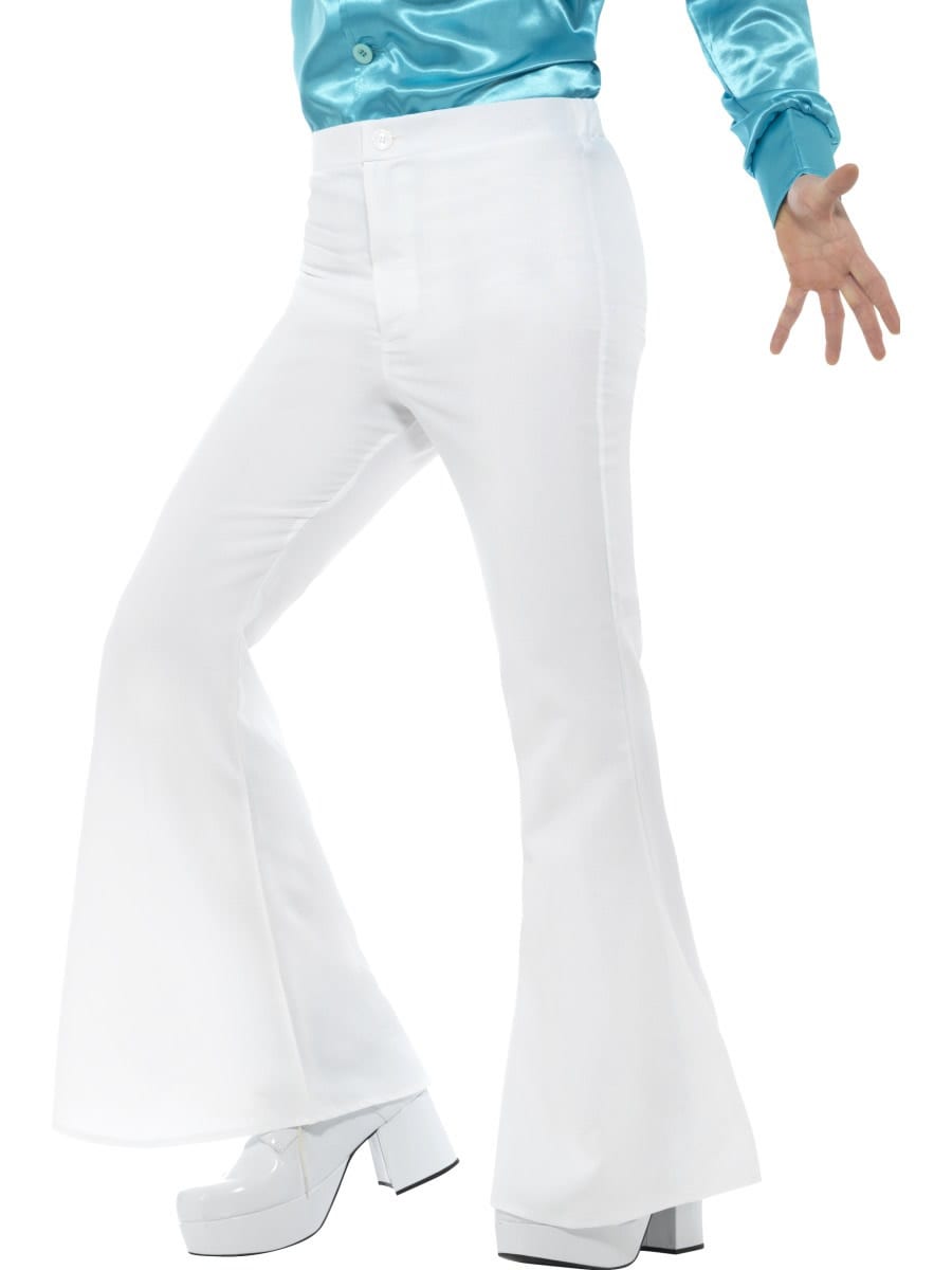 White Flared (Flares) Trousers Men's Fancy Dress Costume