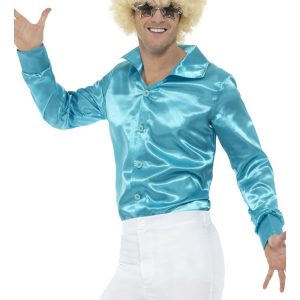 60's Shirt Blue Men's Fancy Dress Costume