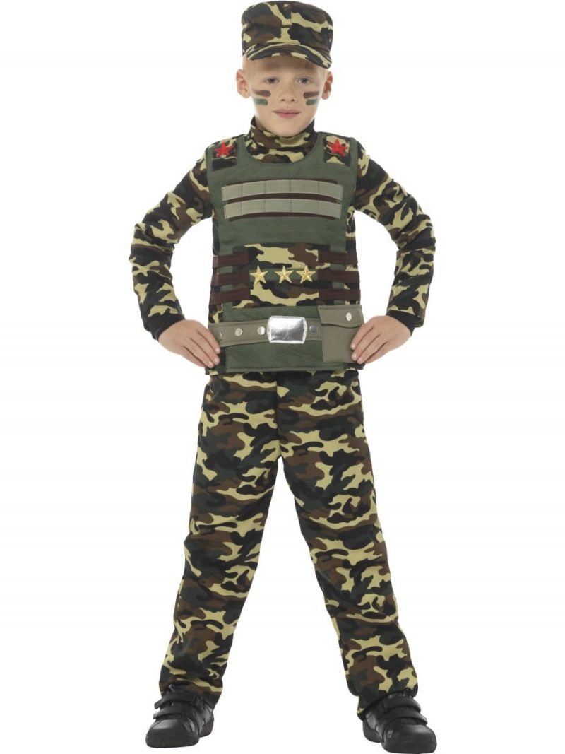 Camouflage Military Boy Children's Fancy Dress Costume