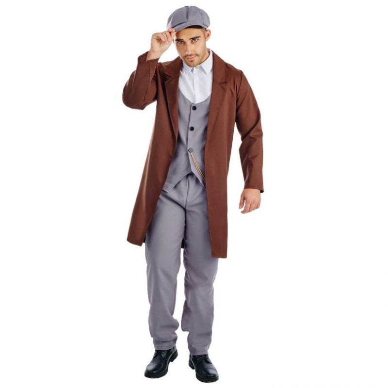 Peaked Cap (Peaky Blinders)  Gangster Men's Fancy Dress Costume