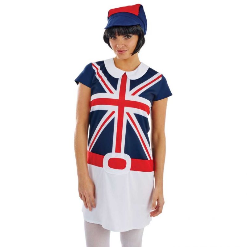 60's Mod Girl (Union Jack) Ladies Fancy Dress Costume - Image 2