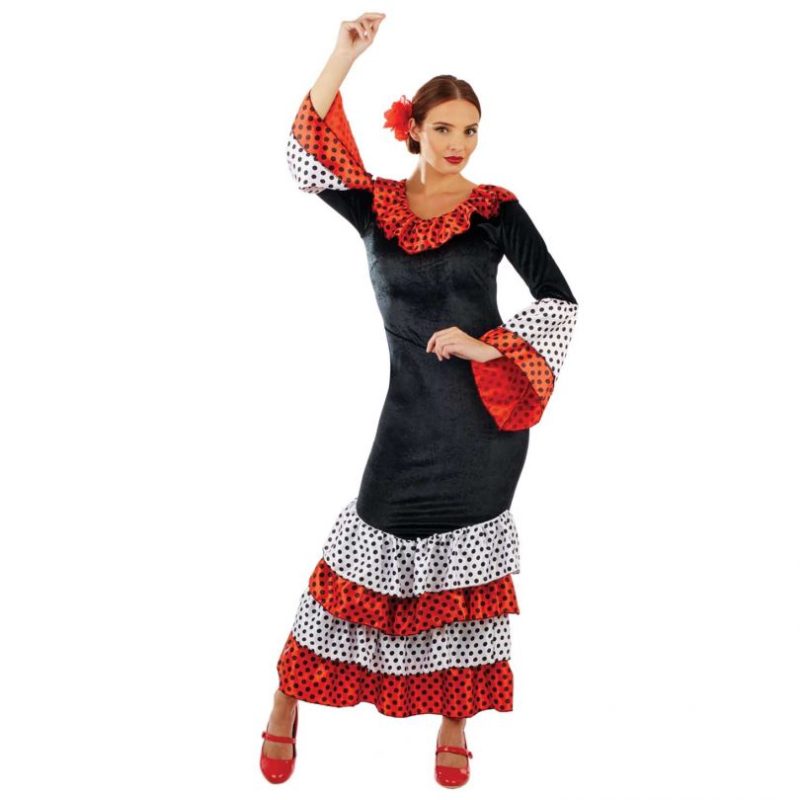 Spanish Flamenco Dancer Ladies Fancy Dress Costume