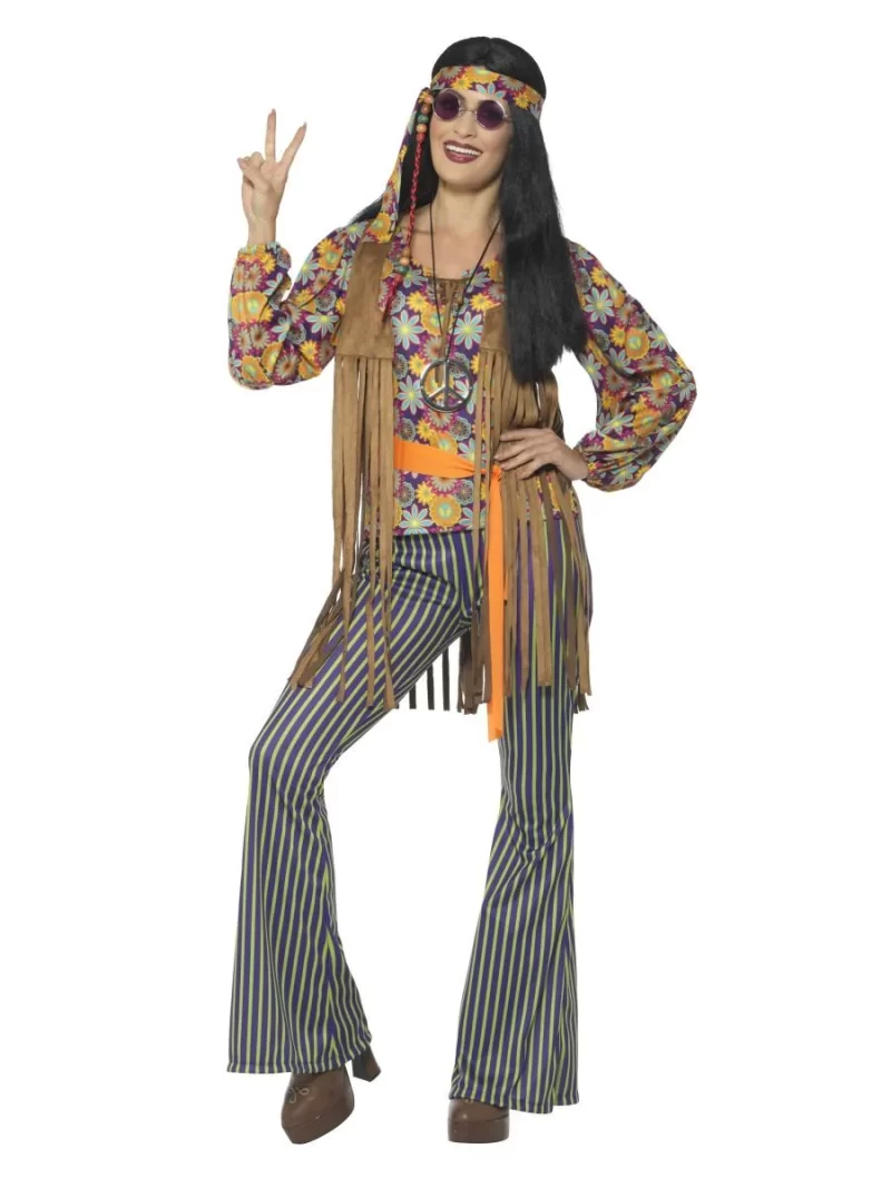 60's Flower Hippie Singer Ladies Fancy Dress Costume - Image 2