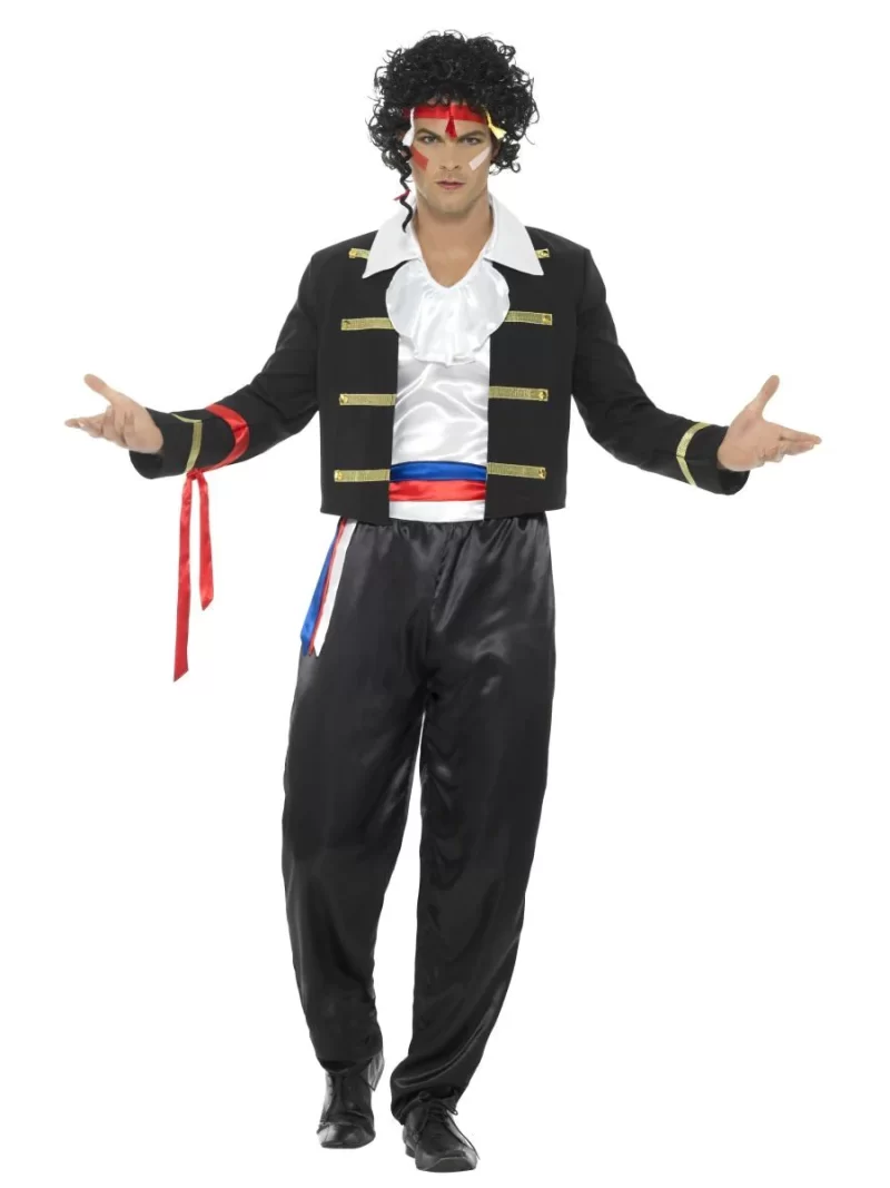 80's New Romantic (Adam Ant) Men's Fancy Dress Costume - Image 2