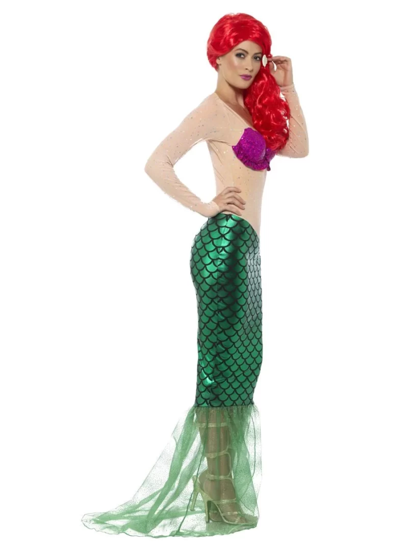 Deluxe Sexy Mermaid (Ariel) Ladies Fancy Dress Costume - Image 2