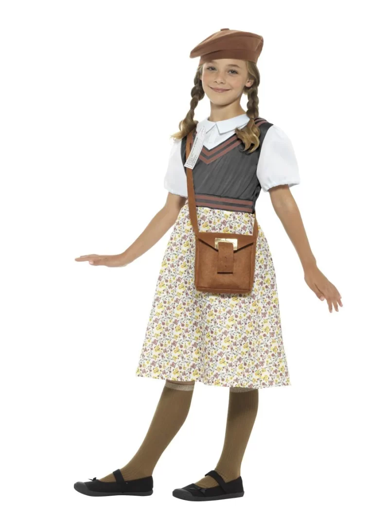Evacuee School Girl Children's Fancy Dress Costume - Image 2