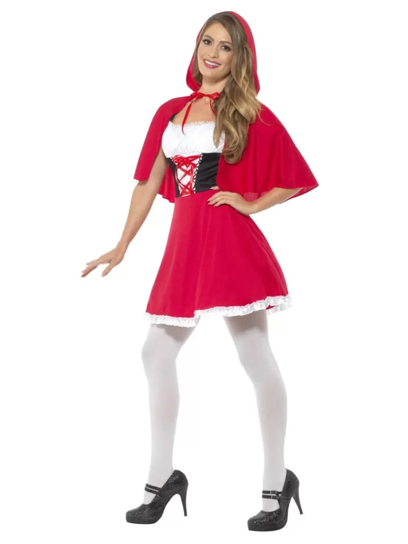 Short Red Riding Hood Ladies Fancy Dress Costume - Image 2