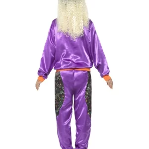80's Purple Retro Shell Suit Ladies Fancy Dress Costume - Image 3