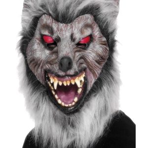 Wolf Prowler Mask Rubber Mask With Hair.