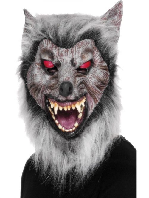 Wolf Prowler Mask Rubber Mask With Hair.