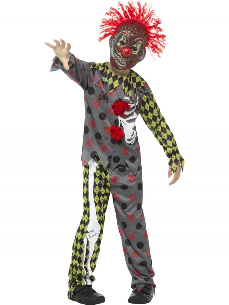 Deluxe Twisted Clown Halloween Children's Fancy Dress Costume