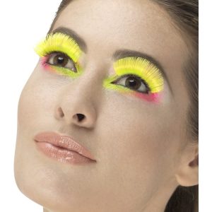80's Party Eyelashes, Neon Yellow