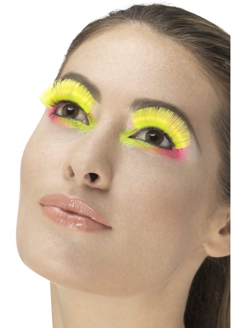 80's Party Eyelashes, Neon Yellow