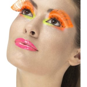 80's Polka Dot Eyelashes, Neon Orange