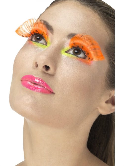 80's Polka Dot Eyelashes, Neon Orange