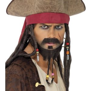 Pirate Hat, Brown, With Hair Dreadlocks