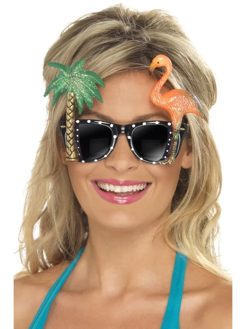 Specs, Hawaiian With Flamingo and Palm Tree