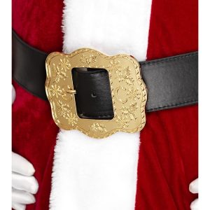 Deluxe Santa Belt, Black, with Ornate Buckle