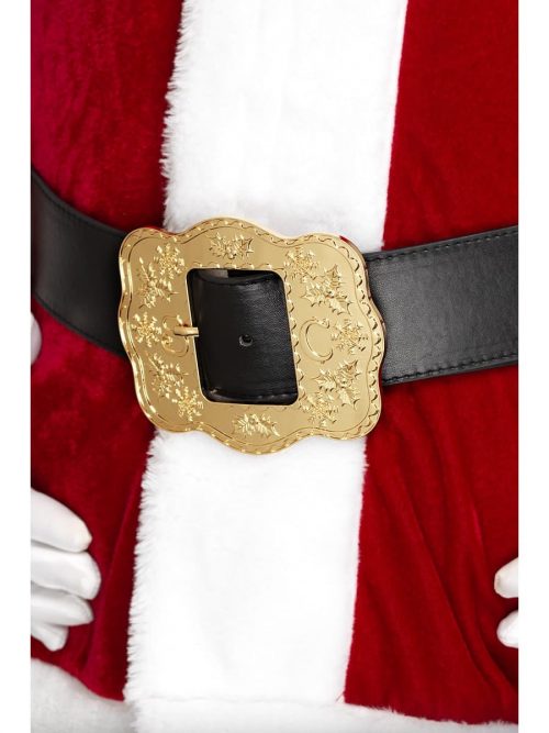 Deluxe Santa Belt, Black, with Ornate Buckle