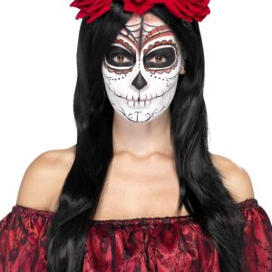 Day of the Dead Headband, with Red Roses