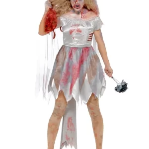 Zombie Alley Deluxe Bride Ladies Halloween Fancy Dress Costume