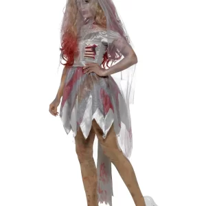 Zombie Alley Deluxe Bride Ladies Halloween Fancy Dress Costume - Image 2