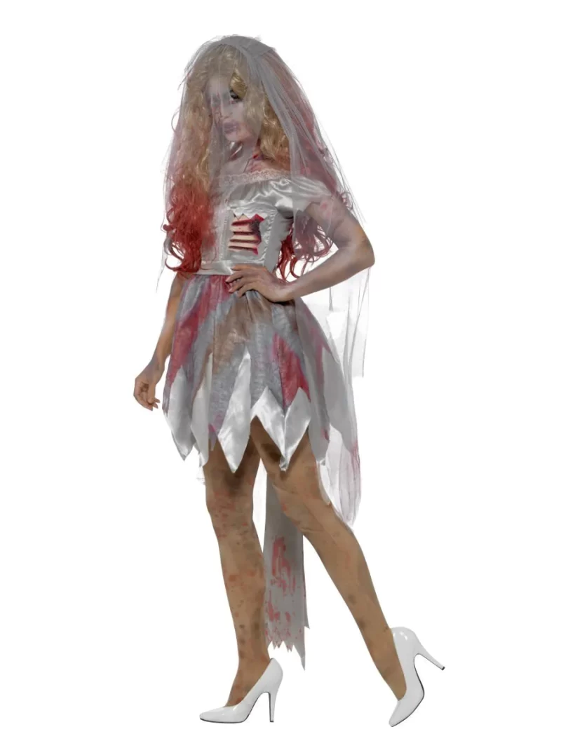Zombie Alley Deluxe Bride Ladies Halloween Fancy Dress Costume - Image 2