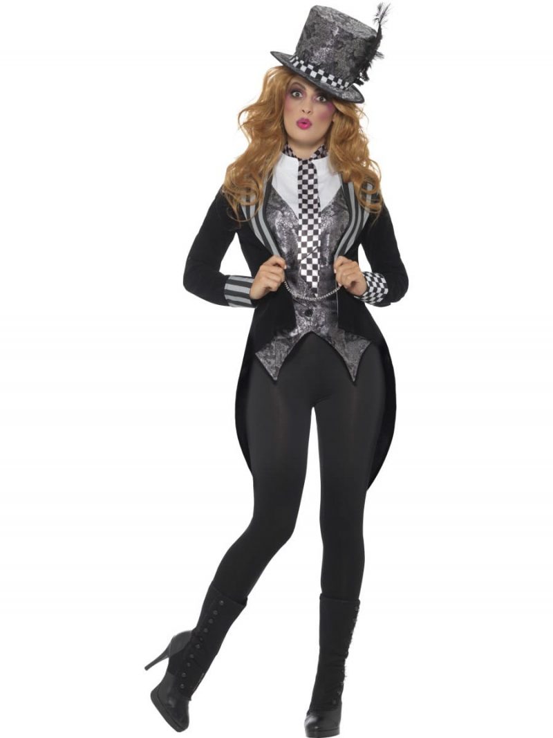 Deluxe Dark Miss Hatter Ladies Halloween Fancy Dress Costume