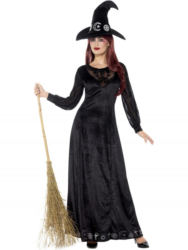 Deluxe Witch Craft Ladies Halloween Fancy Dress Costume