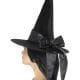 Deluxe Witch Hat, Black, with Black Bow