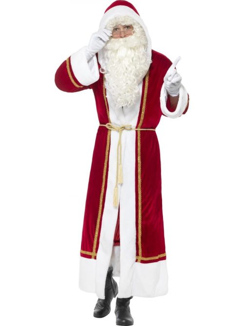 Deluxe Santa Cloak Men's Christmas Fancy Dress Costume