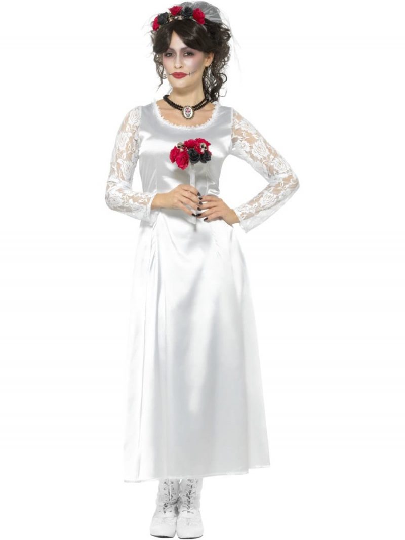 Day of the Dead Bride Ladies Halloween Fancy Dress Costume