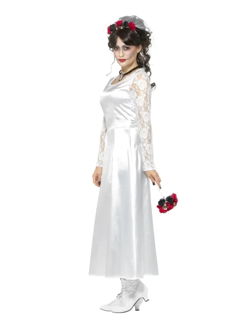 Day of the Dead Bride Ladies Halloween Fancy Dress Costume - Image 2