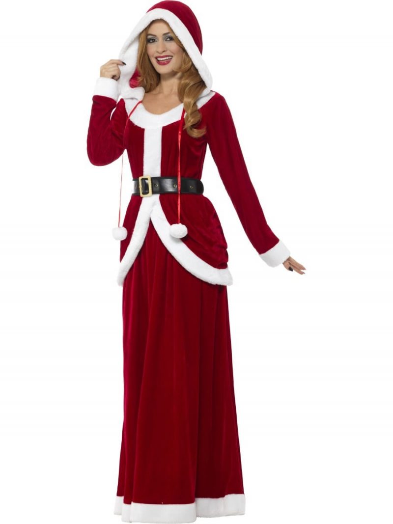 Deluxe Ms Claus Ladies Christmas Fancy Dress Costume