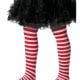 Red/White Stripe Tights AGE 8-12 YEARS