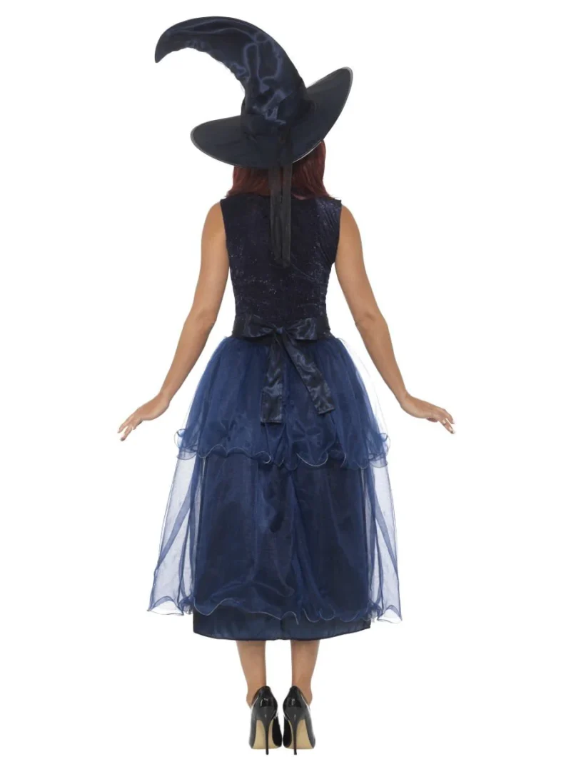 Deluxe Midnight Witch Ladies Halloween Fancy Dress Costume - Image 3