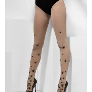 Nude Opaque Tights with Spiders - Image 2
