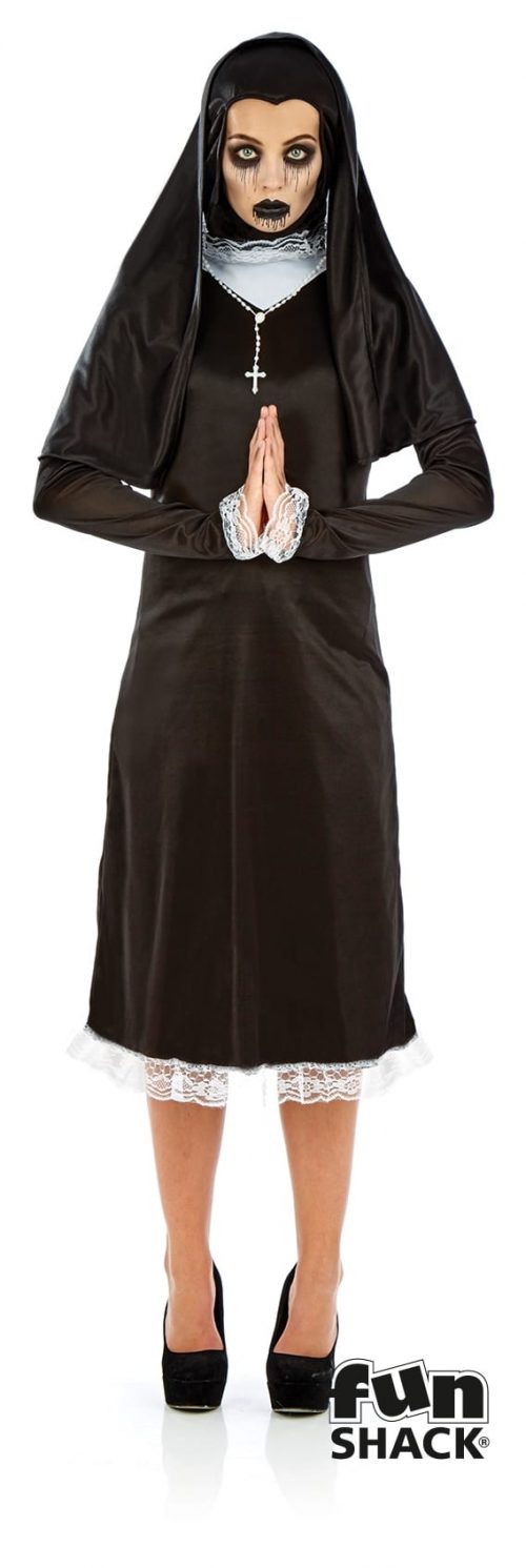 Gothic Nun Ladies Halloween Fancy Dress Costume