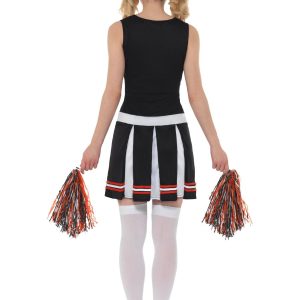 Cheerleader Black Ladies Fancy Dress Costume - Image 3