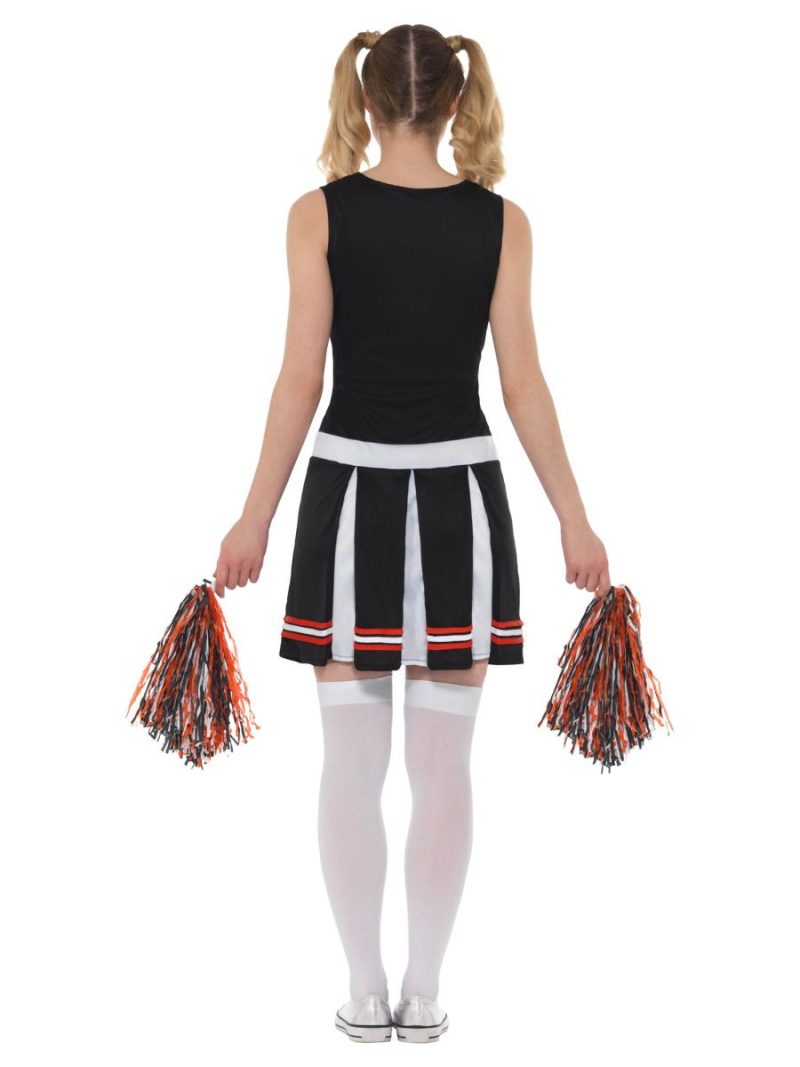 Cheerleader Black Ladies Fancy Dress Costume - Image 3