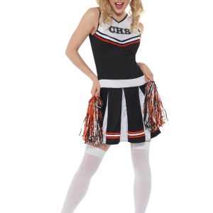 Cheerleader Black Ladies Fancy Dress Costume - Image 2