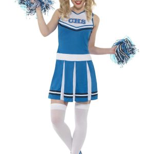 Cheerleader Blue Ladies Fancy Dress Costume