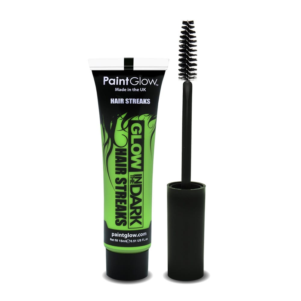 Glow in the Dark Hair Streaks Green with Applicator Brush 15ml